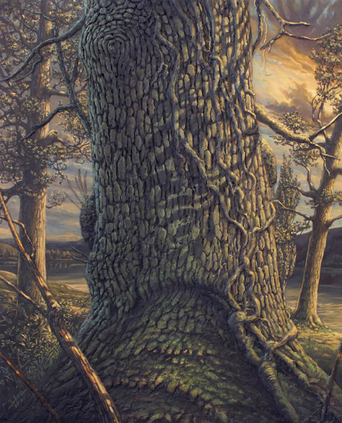 peinture d'un tronc d'arbre