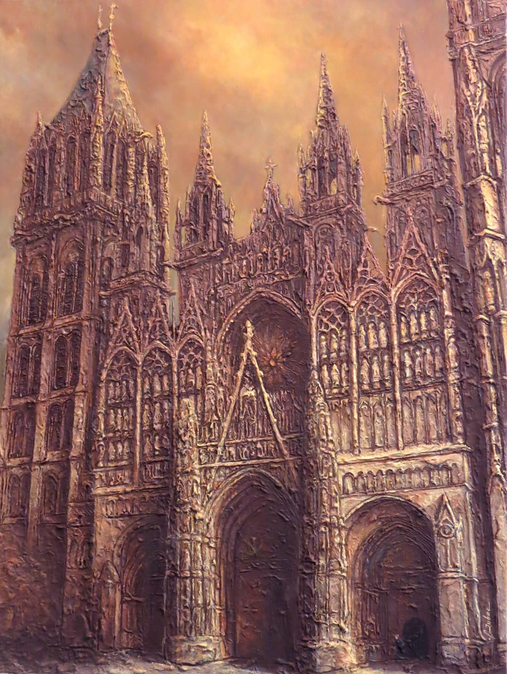 peinture sur toile de la cathedrale de rouen